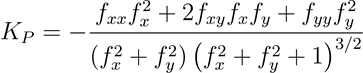 Profile (normal slope line) curvature equation Profile (normal slope line) curvature equation