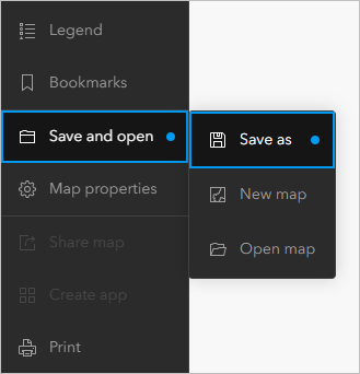 Save and open menu Save and open menu