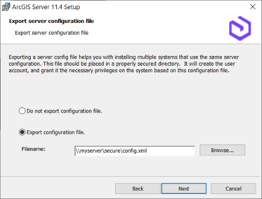 Export a server configuration file. Export a server configuration file.